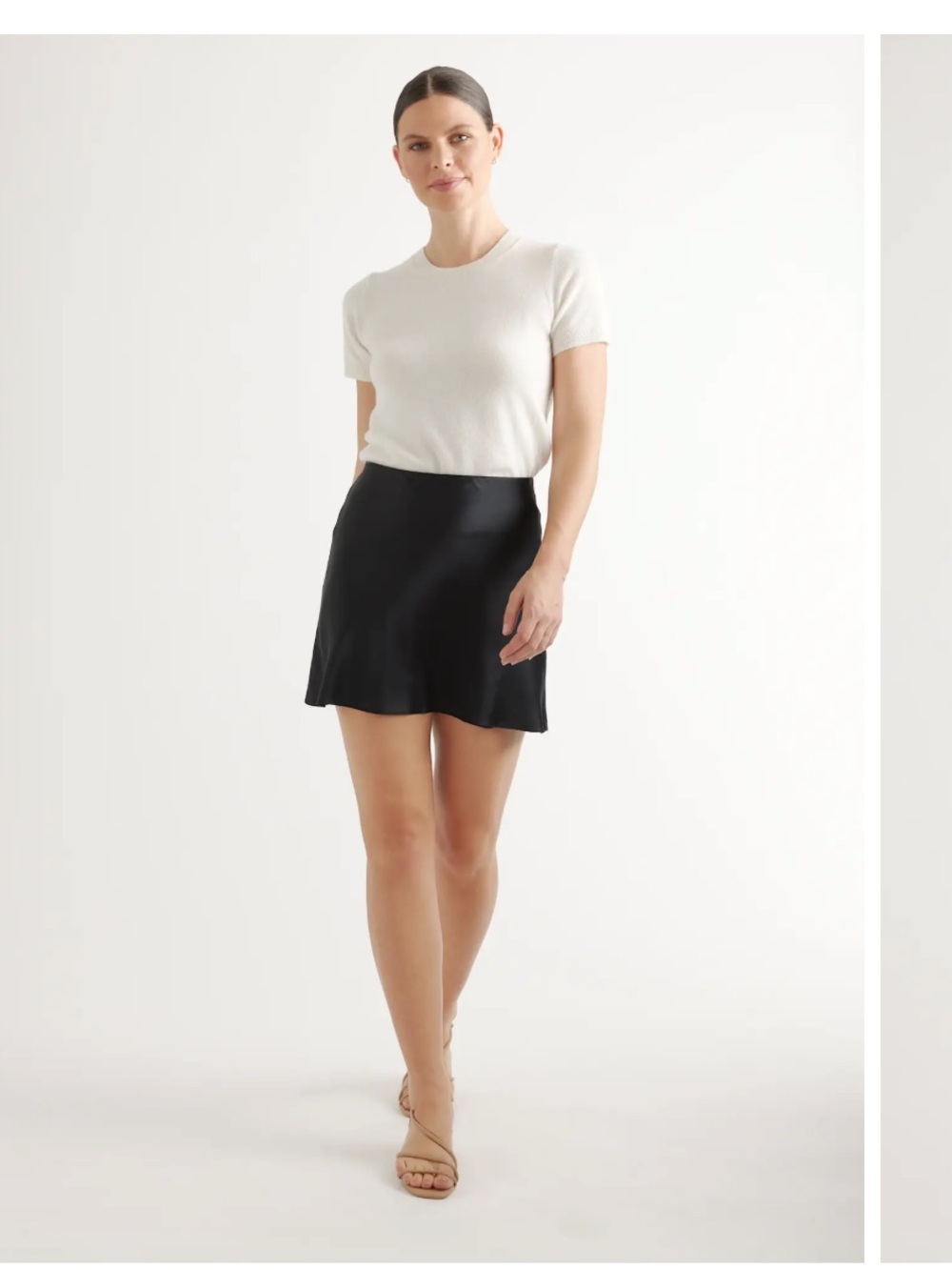 Quince Black Silk Mini Skirt